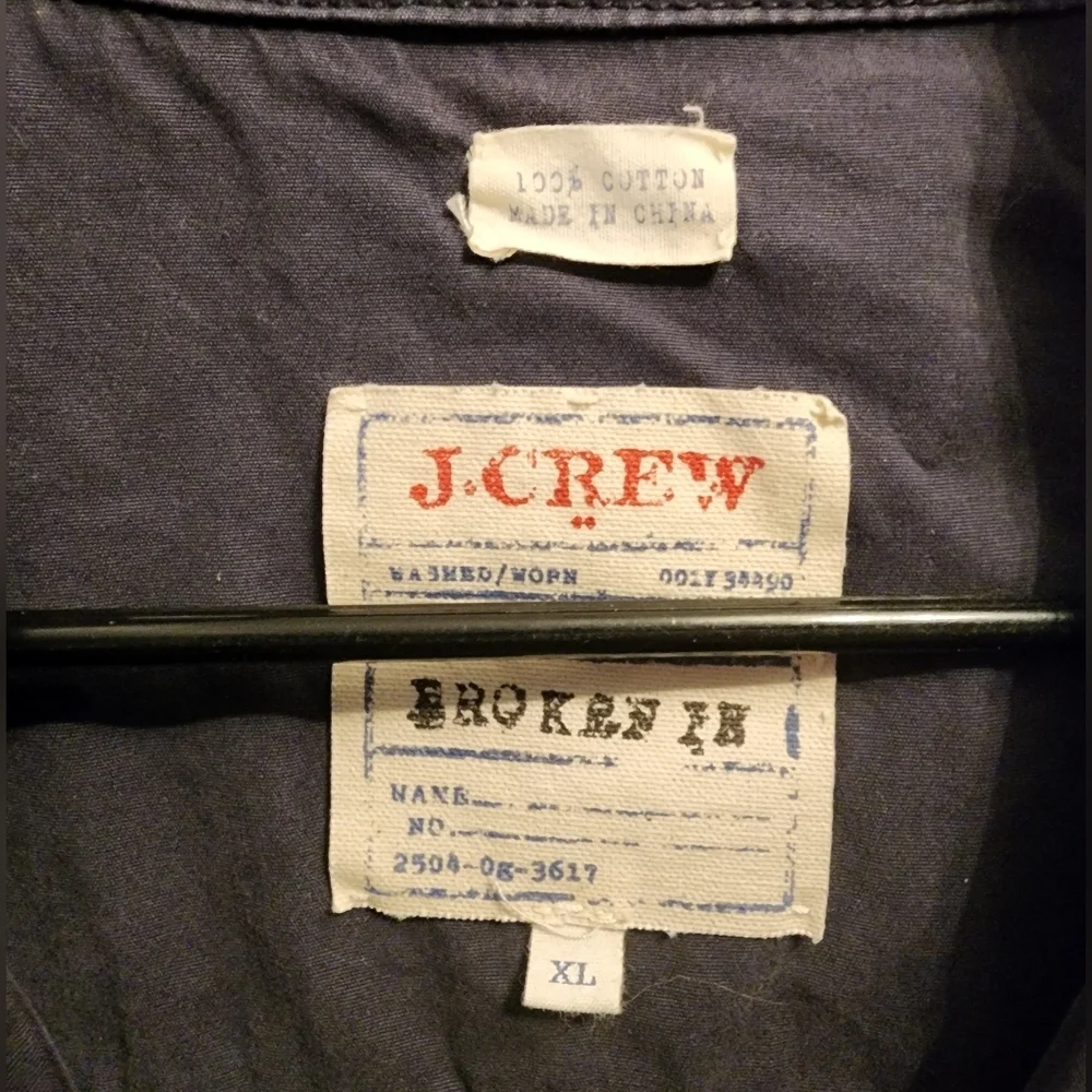 J. Crew Men's Washed Worn Authentic Vintage Style Broken In Jacket Size XL Blue